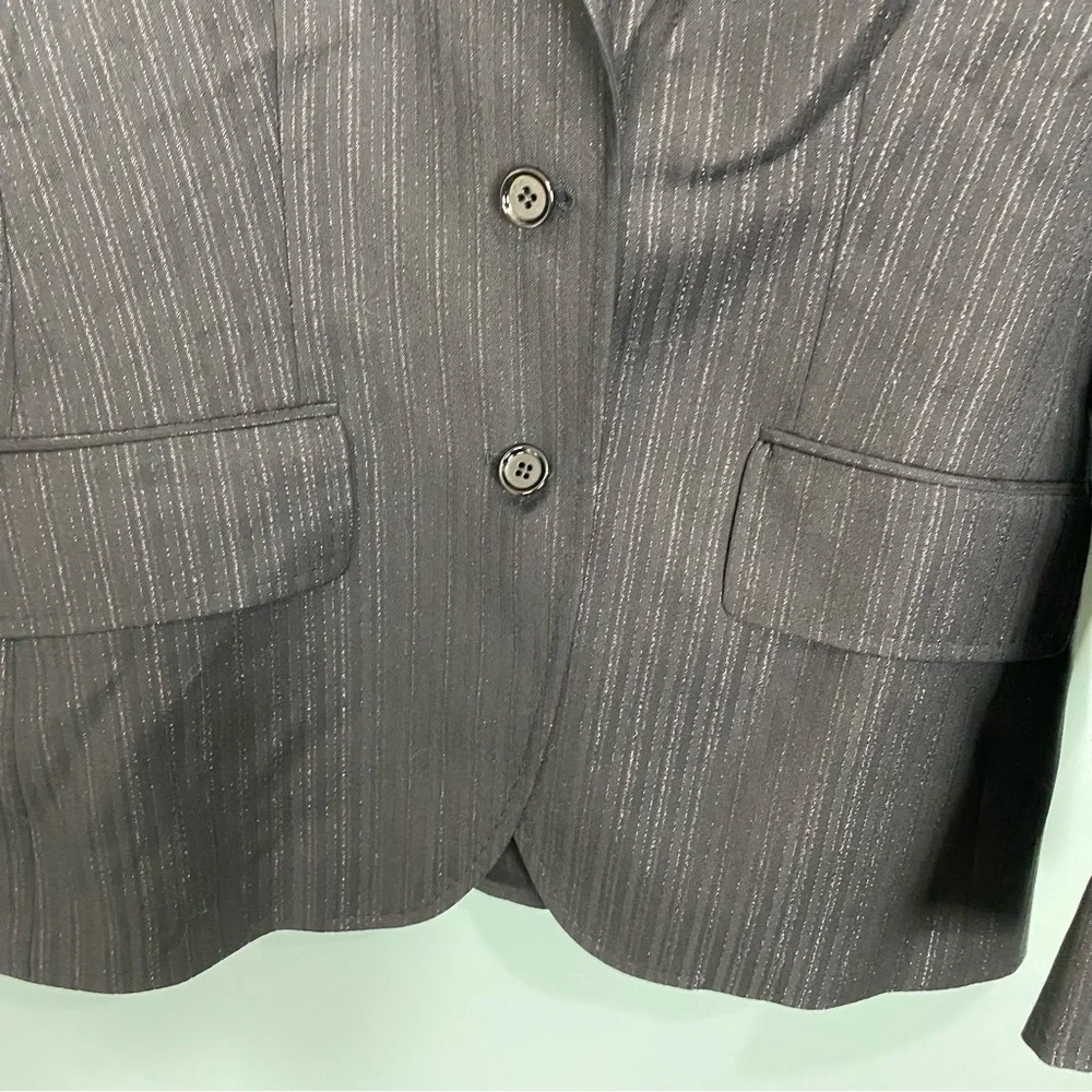 Dolce & Gabbana Pinstripe Metallic Blazer Sz 48‎ or US 38 Black Read Description